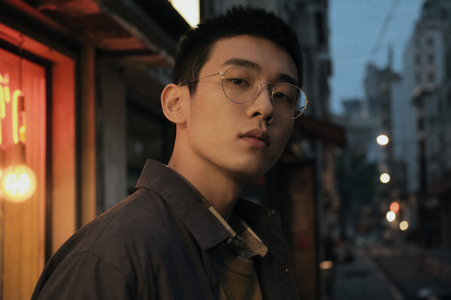 AI 生成的试戴视觉大片：街头风人像